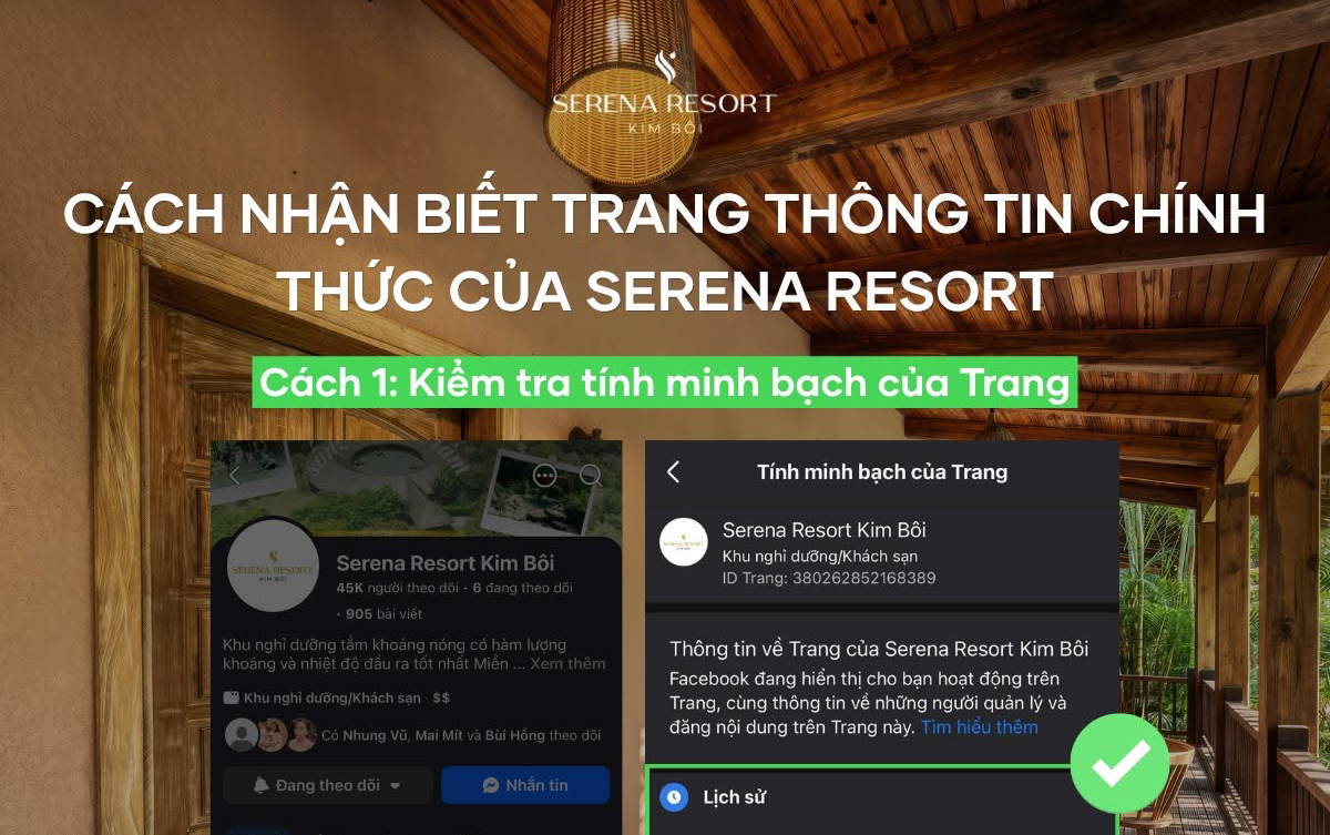 Cảnh báo các trang giả mạo Serena Resort Kim Bôi