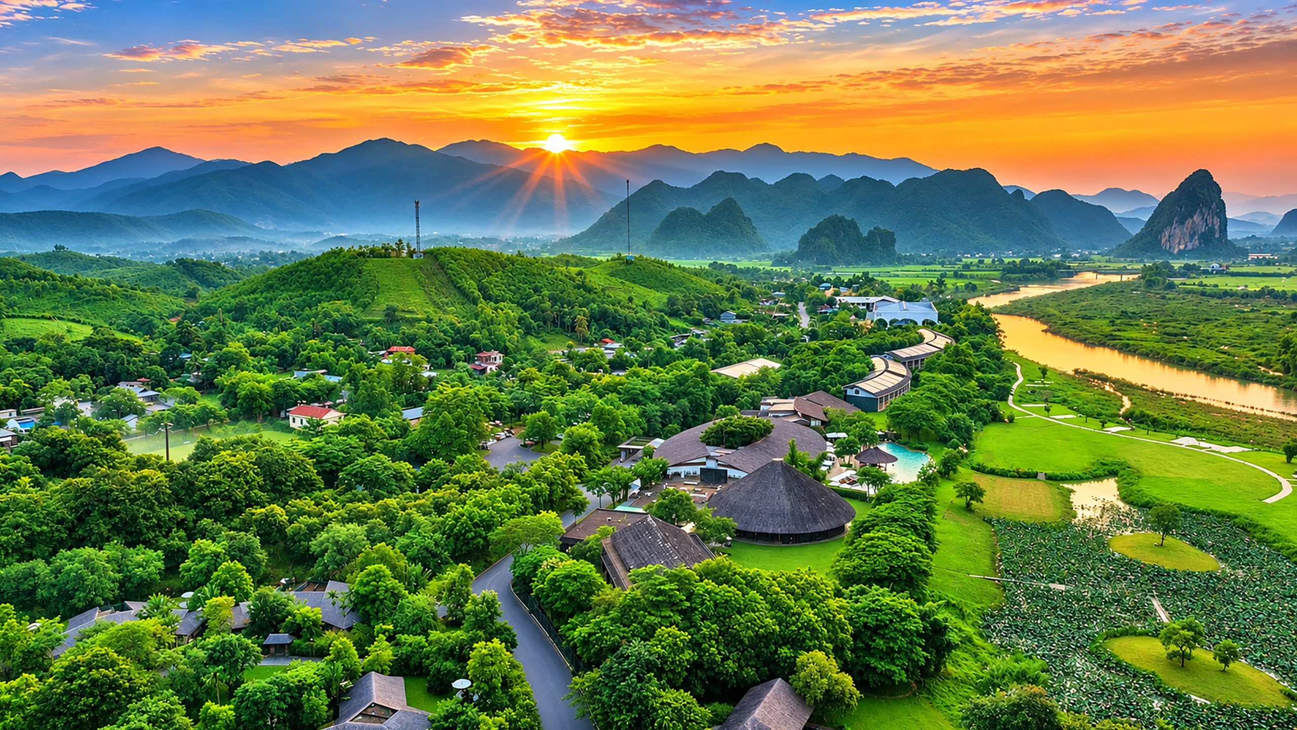 Serena Resort Kim Bôi ẩn mình giữa thiên nhiên xanh mát và núi non hùng vĩ